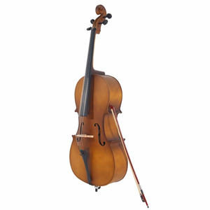 Cello acoustique professionnel 4/4 avec table en bois du Brésil, dos et côtés en érable, touche en ébène, archet et colophane inclus - Product Image 3