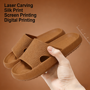 남녀 공용 EVA 폼 미끄럼 방지 두꺼운 플랫폼 슬리퍼 부드러운 여름 해변 오픈토 슬라이드 슬리퍼 - Product Image 1