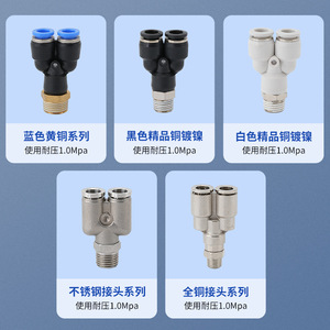 ข้อต่อทีชนิด Y ของ Liyuan Pneumatic รุ่น PX4-M5 ทำจากทองแดงทั้งหมด เกลียวขนาด 1/4 นิ้ว สำหรับเชื่อมต่อสายลม - Product Image 3