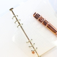 Niedliche Goldfarbe 6 Ringe nachfüllbare Binder Spiral hefte Büro Schule Binder Agenda Planer Veranstalter Briefpapier A6A5