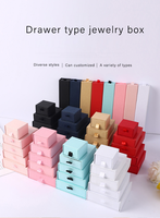 Tiroir en papier personnalisé avec 50 pièces, boîte d'emballage à bijoux, coffrets cadeaux, colliers, boucles d'oreille, Bracelet, bague,