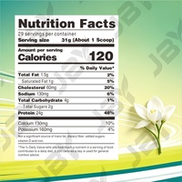 Poudre de protéines de lactosérum 100% saveur jasmin floral, nutrition quotidienne pour le fitness, saveur personnalisée, OEM ODM, fabricant en gros