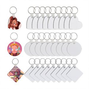 Vente en gros de porte-clés en bois MDF en forme de cœur vierges de haute qualité pour impression par sublimation DIY pour la décoration - Product Image 1