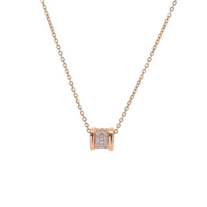 Collar <span class=keywords><strong>de</strong></span> Cobre Versátil con <span class=keywords><strong>Cadena</strong></span> <span class=keywords><strong>de</strong></span> Bambú, Estilo Coreano, Chic y <span class=keywords><strong>de</strong></span> Lujo Discreto, Famoso en Internet, con Colgante Minimalista <span class=keywords><strong>de</strong></span> Cuatro Hojas para Mujer - Product Image 1