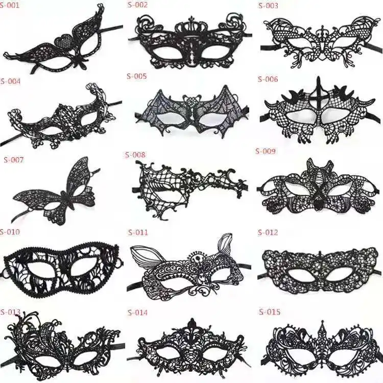 Black Women Sexy Lace Eye Mask Masquerade Party Ball Prom Halloween Venetian Costumes Party Masks Headwear