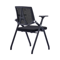 Chaises de bureau exécutives modernes confortables avec roulettes et tablette d'écriture, chaise pliable en maille pour négociations, réunions et formations