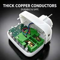 Copper International Duvar Şarj Cihazı |   USB ve Type-C Girişli Evrensel Seyahat Adaptörü, Ev ve Seyahat İçin ABD İngiltere AB Priz Dönüştürücü