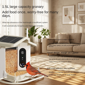 Mangeoire à oiseaux intelligente professionnelle avec caméra HD 4K, alimentation solaire sans fil, identifiant les espèces, détection automatique de la nourriture - Product Image 4