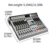 Console de mixage audio professionnelle 12 canaux avec 99 effets numériques DSP et carte son pour les performances en studio et sur scène