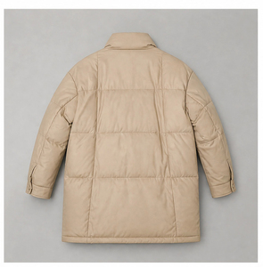 Manteau d'hiver en cuir de mouton pour femmes, mi-long, <span class=keywords><strong>col</strong></span> montant, veste décontractée pour un usage quotidien - Product Image 3