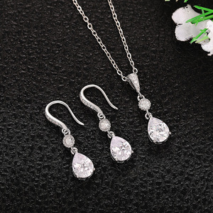 Set di Gioielli a Goccia d'Acqua per Donne, Collana e Orecchini, Regalo per Matrimonio - Product Image 4