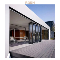 Porte pliante en verre de conception nouvelle, résistante au vent et à l'eau, robuste, pour terrasse, balcon, cour
