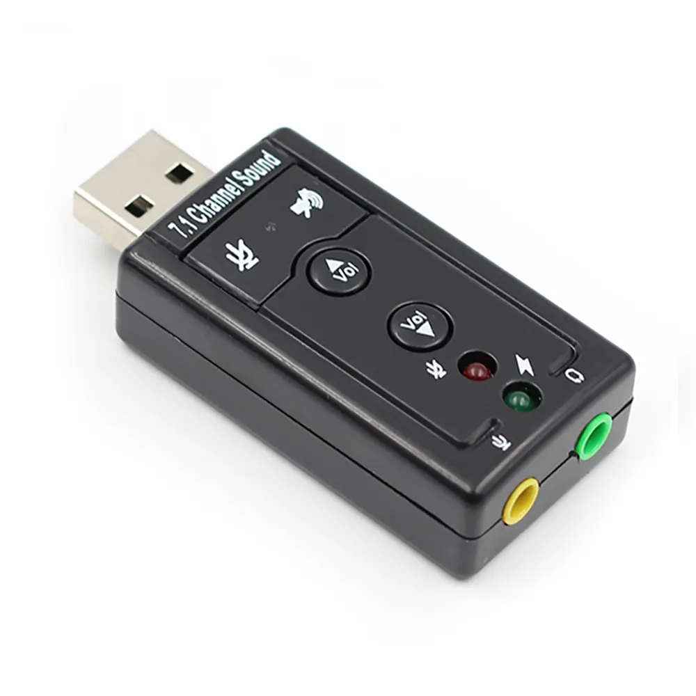 7.1 External USB Sound Card USB to Jack 3.5mm Headphone Audio Adapter Mic-phone Sound Card For Mac Win Compter Android Linux