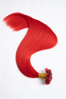 Extensions de cheveux 100% naturels I-Tip pré-collées, double épaisseur, Remy européennes, qualité salon, vente en gros, 1g 0.8g, couleur rouge