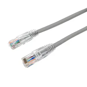สายเคเบิลเครือข่ายแจ็คเก็ต PVC RJ45สาย Lan ทองแดงสีเทาในสต็อก6 Ft Cat 6 Ethernet Patch Cable UTP 8 Core Cord
