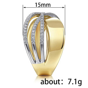 Anello Geometrico Bicolore Unisex per Uomo e Donna, Gioiello da Dito alla Moda Hip Hop - Product Image 4