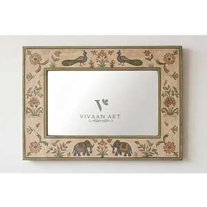 Miroir décoratif avec cadre floral coloré, style romantique, miroir mural pour salon, salle de bain et décoration intérieure - Product Image 2