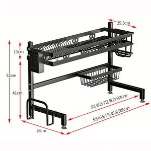 Estante Escurridor de Platos de Dos Niveles con Tapa Abatible para Fregadero, Soporte de Almacenamiento de Dos Capas, ¡Venta Caliente! - Product Image 3