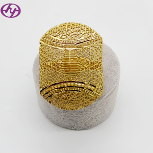 Hongyue Luxury <strong>24K</strong> <strong>Gold</strong> Plated Hollow Filigree <strong>Ring</strong> - Middle East Arabic Style Big <strong>Ring</strong> for Women Wedding Party Jewelry - Product Image 2