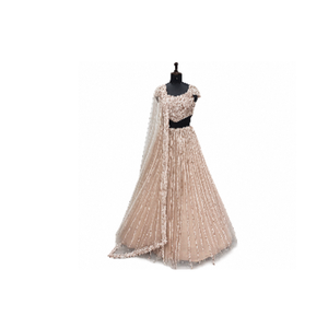 ชุดเลเฮนกาประดับเลื่อมสีโรสควอตซ์ ดีไซน์หรูหราสำหรับงานปาร์ตี้ ชุดแต่งงานแบบดั้งเดิมสำหรับเจ้าสาว ชุดสำหรับงานเทศกาลสำหรับผู้หญิง - Product Image 3