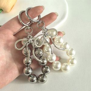 Acrylic Korean Style Bow-Knot Bead <b>Keychain</b> Bag Packaging Charm DIY Niche <b>Personalized</b> Phone Charm - Product Image 2