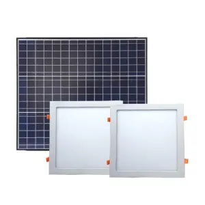 50W 2-In-1 Solar Panel Powered Led Dakramen Dak Plafond Indoor Lichten 300Mm Vierkante Vorm non-Buisvormige Natuurlijke Home Verlichting