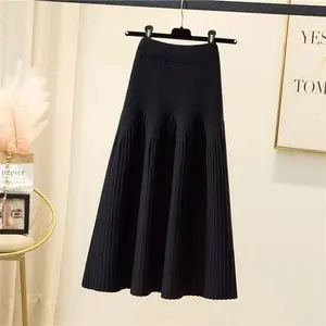 Wholesale beautiful fashion high waist knit sweater long skirt for women