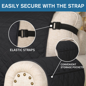 Capa de Sofá Impermeável Atualizada com Bolso Lateral para Pets, Protetor de Sofá e Almofada para Sofás de 3, <span class=keywords><strong>2</strong></span> e 1 Lugares – Conjunto de 3 Peças - Product Image 2