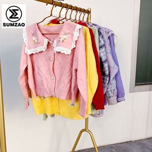 Cardigan Coréen d'Occasion pour Femme, <span class=keywords><strong>Pull</strong></span> Tricoté Boule, Vêtements de Seconde Main, Pakaian Bekas - Product Image 4