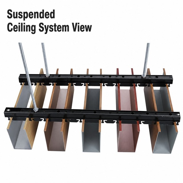 Aluminum U Channel Baffle Ceiling System for Office Hotel Retail Interior Decoration