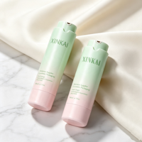 Flacons de luxe à pompe sans air en plastique dégradé rose mat, 30 ml et 50 ml, pour crème visage, crème contour des yeux et masque facial