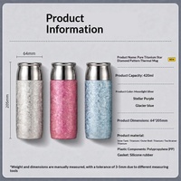 Coffret Cadeau Bouteille Thermos de Luxe en Titane 400ml avec Couvercle Magnétique, Tasse Isotherme à Double Paroi, Filtre à Thé, Flasque à Thé – Isolation Sous Vide 6-12 Heures