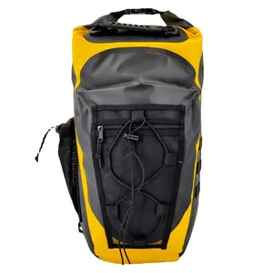 干袋防水浮动背包30L卷顶材料袋，带肩带，用于划皮划艇、划船、冲浪、漂流、钓鱼07