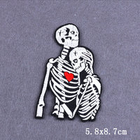Gros Punk crâne horreur broderie fer sur patchs pour vêtements bricolage personnalisé Applique repassage Patch Badge pour jean