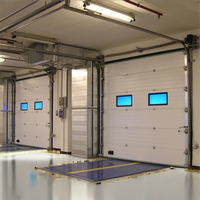 Porte sectionnelle industrielle moderne en acier, personnalisée par le fabricant, pour la logistique, automatique, coupe-feu, électrique latérale