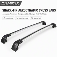 Barres transversales de toit Shark en aluminium antivol, haute clarté au sol, compatibles SUV 100kg+, Overlanding, Dachtrager