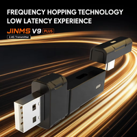 JINMS Cyclones V9 Plus Headset Gaming Nirkabel Baterai Dapat Diganti 4 Mode Headset Gaming Fps untuk Turnamen Headset Gaming