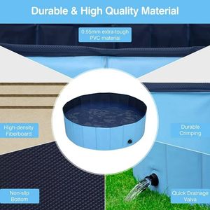 <span class=keywords><strong>Piscine</strong></span> pliable pour chien en PVC rigide, étanche, pour chiens de <span class=keywords><strong>petite</strong></span>, moyenne et grande taille, baignoire pour animaux de compagnie - Product Image 5