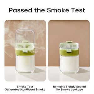 Kitchen Cooking 400ml Herb <b>Spices</b> Storage <b>Jar</b> Glass Salt Pepper <b>Spice</b> <b>Jars</b> Set with Spoons and Built in Component - Product Image 6