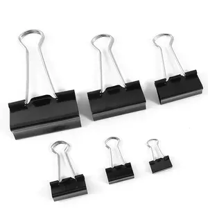 FOSKA Tailles Assorties Fil Noir Métal Reliure Clips Papier pour Bureau 15mm 19mm 25mm 32mm 41mm 51mm