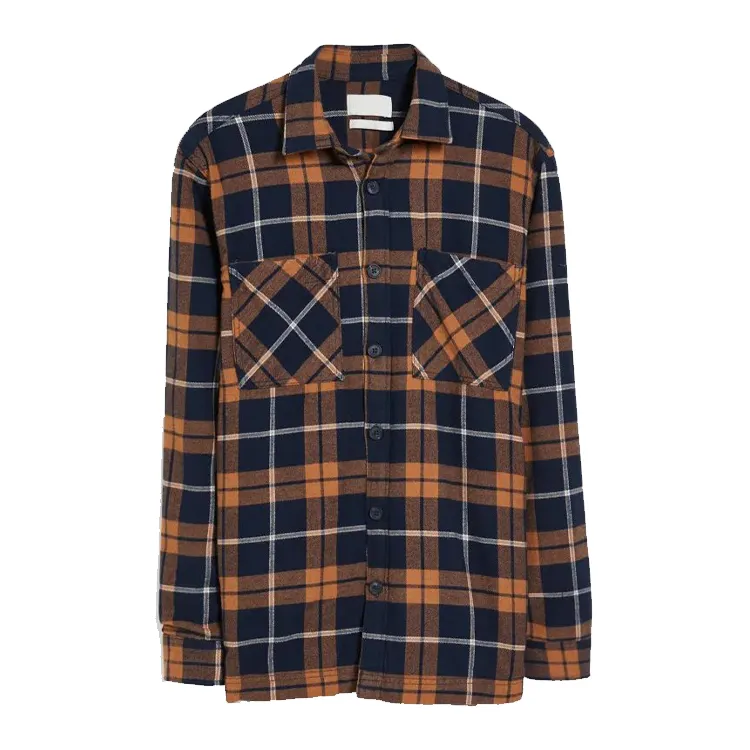 Hot bán phổ biến chất lượng tốt nhất giá rẻ biểu tượng tùy chỉnh người đàn ông flannel Áo sơ mi dài tay áo