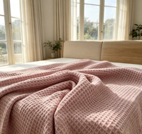 Serviette gaufrée en lin 100 % premium, absorbante, séchage rapide, douce, pour la maison et la salle de bain