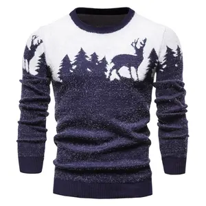 High Street 3 Colors Wholesale Men's Christmas Pullover Slim Fit Xmas Men's Sweaters 2022 Ugly Christmas Sweaters For Adults