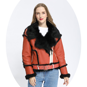 Janefur all'ingrosso pelle di pecora in pelle di moda invernale di lusso ampio cappotto con cintura di pecora tranciato <span class=keywords><strong>giacca</strong></span> di <span class=keywords><strong>pelliccia</strong></span> per ragazze - Product Image 1