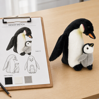 Peluche personnalisée d'animaux marins : pingouin, baleine, dauphin, requin – Coussin réaliste en forme d'animal marin – Fabricant OEM