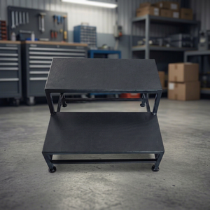 Industrial Steel Step <b>Stool</b> Blue/Green Powder Coated Two-Tier Movable Platform Structure OEM Customizable Durable Storage - Product Image 1