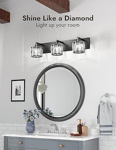 Applique LED Moderne Certifiée en Cristal <span class=keywords><strong>avec</strong></span> Commande Tactile, Finition Chrome, Blanc Chaud pour Miroirs <span class=keywords><strong>de</strong></span> <span class=keywords><strong>Salle</strong></span> <span class=keywords><strong>de</strong></span> <span class=keywords><strong>Bain</strong></span> - Product Image 3