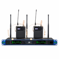 Système de microphone sans fil UHF double canal XUNGUAN SL-6500 avec récepteur à montage en rack et microphones portatifs pour la scène et les discours