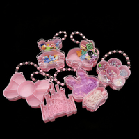 Boîte en plastique colorée écologique de qualité supérieure avec nœud mignon |   Organisateur portable pour bijoux, cosmétiques, pinces à cheveux et colliers pour enfants FANG YUAN