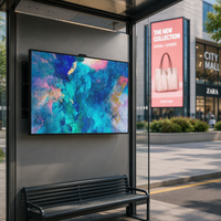 Écran publicitaire LCD LED haute luminosité 32'' 43'' pouces 1000 cd, affichage numérique, capteur de texte et photo, alliage d'aluminium, CMS basé sur le cloud